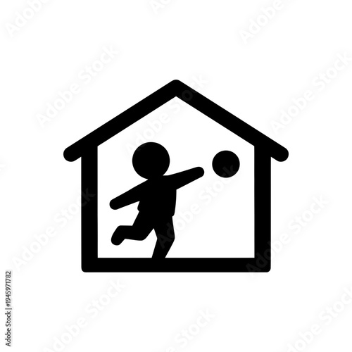 Child Playing Indoor Ball Icon
