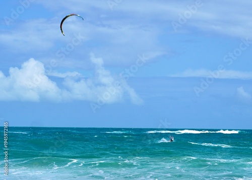 Kiteboarding in the Caribbean Sea