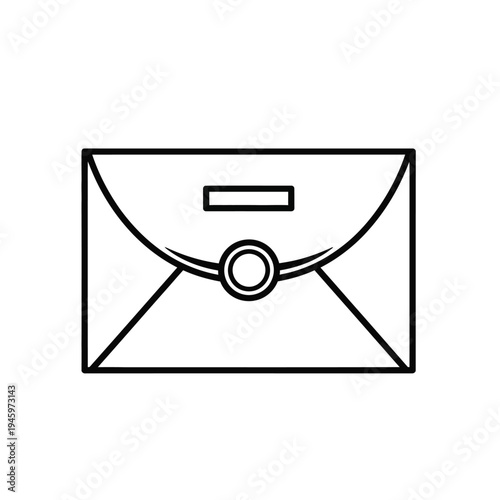 Sealed white envelope with button and slot