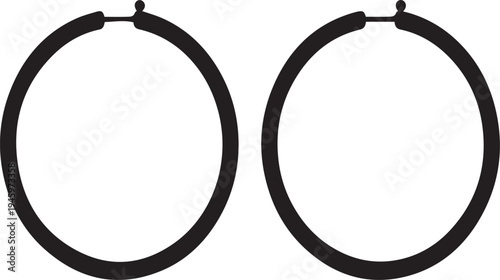 Canvas Print Modern Minimalist Hoop Earrings Silhouettes