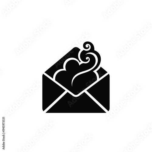 Black and white envelope with smoke clouds emerging