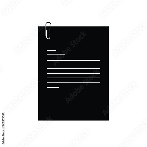 Black and white document with paperclip attached