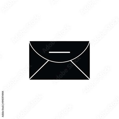 Black and white envelope with closed flap