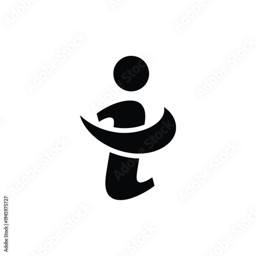 Black abstract stick figure with extended arms