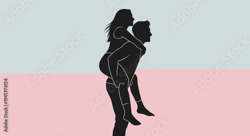 Couple in romantic intimate embrace position.