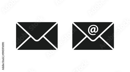 Black and white envelope with email symbol