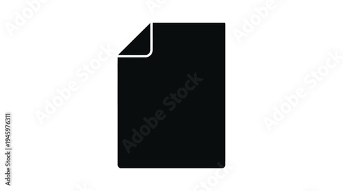 Black paper with folded upper right corner document