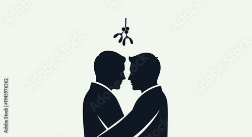 Two businessmen shaking hands in profile.