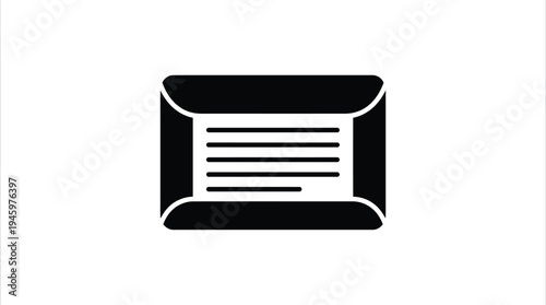 Black silhouette of an envelope with lines inside
