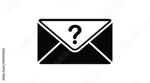 Black envelope with white question mark silhouette 1