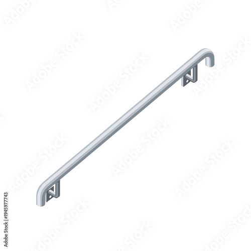 Modern Metal Handrail with Mounting Brackets.