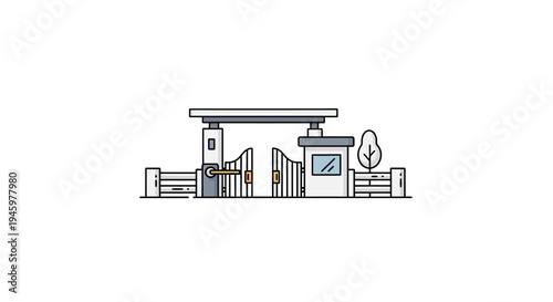 a house with a gate and fence.