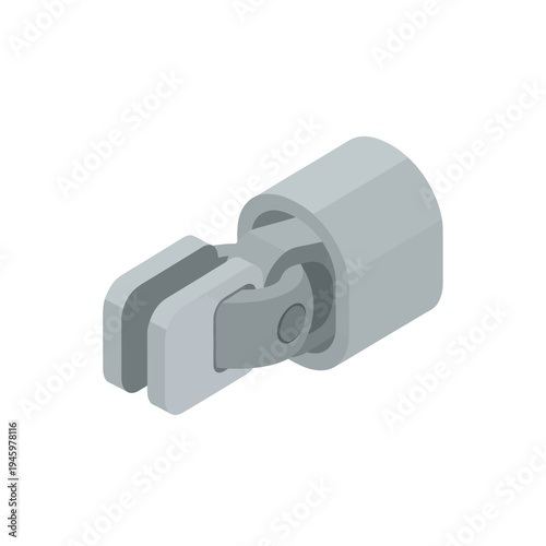 Isometric 3D Rendering of a Mechanical Joint Component.