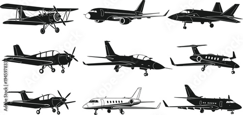 Gardener worker silhouette set, landscaping gardening tools people vector illustration lawn mower rake shovel yard work icons