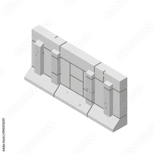 Concrete Jersey Barrier for Traffic Control and Security.