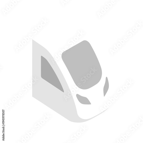 Modern High-Speed Train Front View Isometric Illustration.