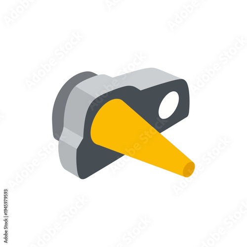 Isometric 3D Rendering of a Modern Camera Lens Attachment.