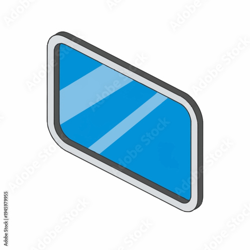 Modern Digital Screen Display with Reflective Surface.