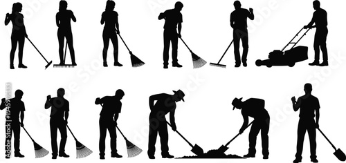 Fairy tale silhouette set, fantasy story characters witch dragon castle children vector illustration magical scene icons collection