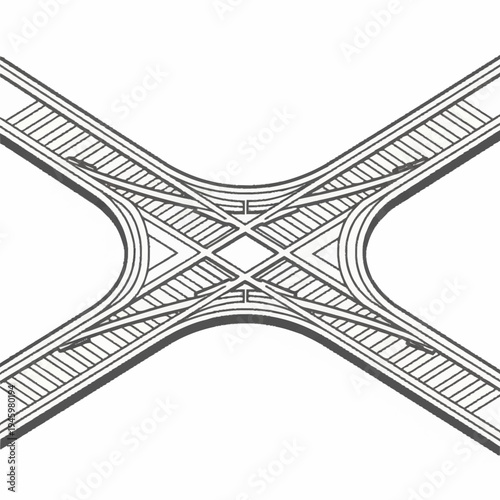 Overhead View of Complex Highway Interchange Structure.