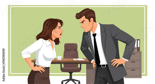 Angry business colleagues in disagreement.