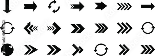 Collection of various arrow icons and symbols