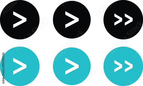 Free Download A set of six directional arrow icons in black and blue - GFXLoad