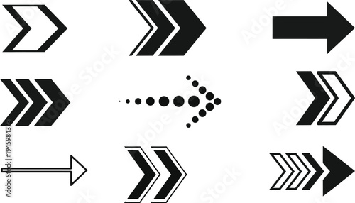 Collection of black and white arrow icons