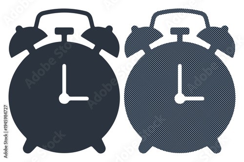 Two contrasting alarm clocks symbolizing time management and deadlines.
