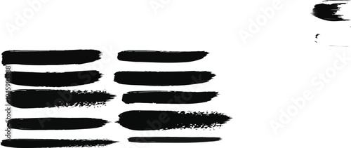 Collection of black brush strokes on white background