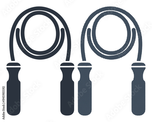 Two jump ropes in different styles, symbolizing fitness and activity.