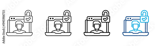 Ferent09-Authentication Icon Different Style Outline Collection Set Vector Illustration