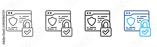 Ferent10-Padlock Icon Different Style Outline Collection Set Vector Illustration
