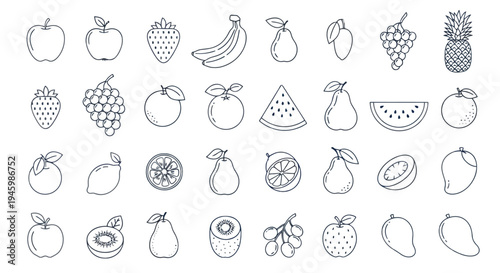 Diverse collection of stylized cartoon animal faces and icons isolated on transparent background