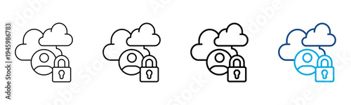Ferent18-Private Icon Different Style Outline Collection Set Vector Illustration