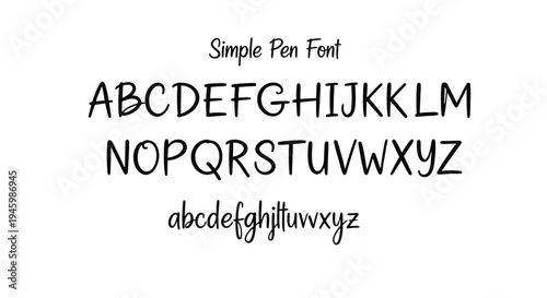 Handwritten single pen font showcasing uppercase and lowercase alphabets isolated on transparent background