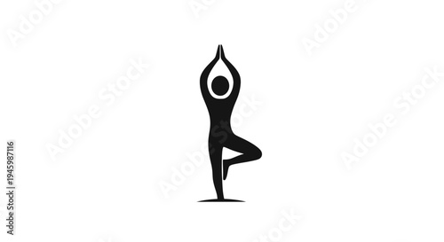 yoga pose silhouette tree balance.