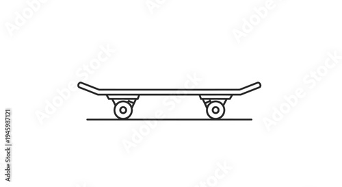 Simple line drawing of skateboard.