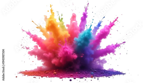 Abstract watercolor background featuring colorful ink splashes and artistic paint splatters with pink brush stains and vector design elements on white texture