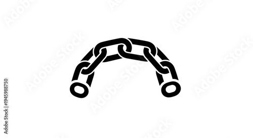 Black chain link icon on white.