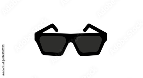 A pair of black sunglasses on white.