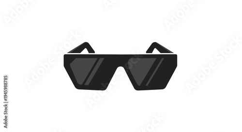 Futuristic black virtual reality goggles.