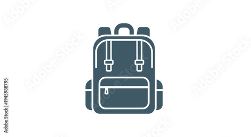Simple icon of a backpack.