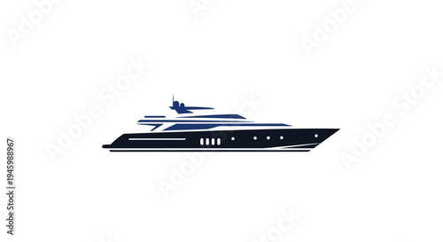 A sleek modern luxury yacht sailing.