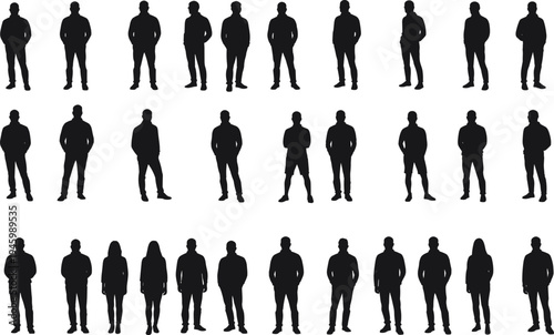 Human silhouette collection, life stages concept, aging timeline, baby to elderly, growth progression, people profile, development vector, maturity evolution, age diversity