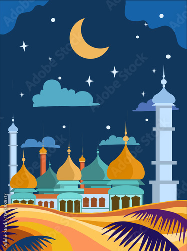 Happy islamic new year greeting card