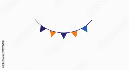 Colorful triangular pennant banner decoration.