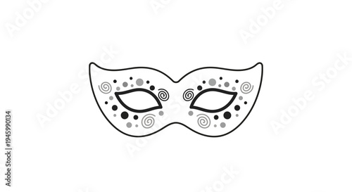 a black and white masquerade mask.