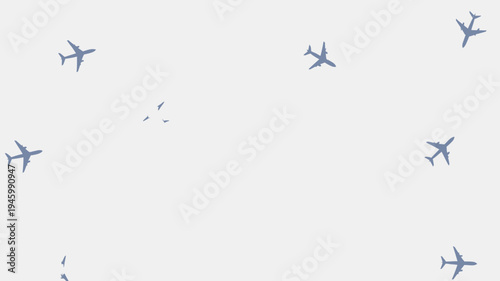 Multiple Airplanes Flying In Sky - Minimalist Pattern vector illustration