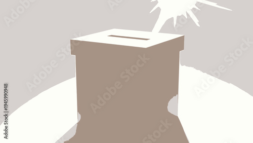 Voting Box With Lightburst vector illustration